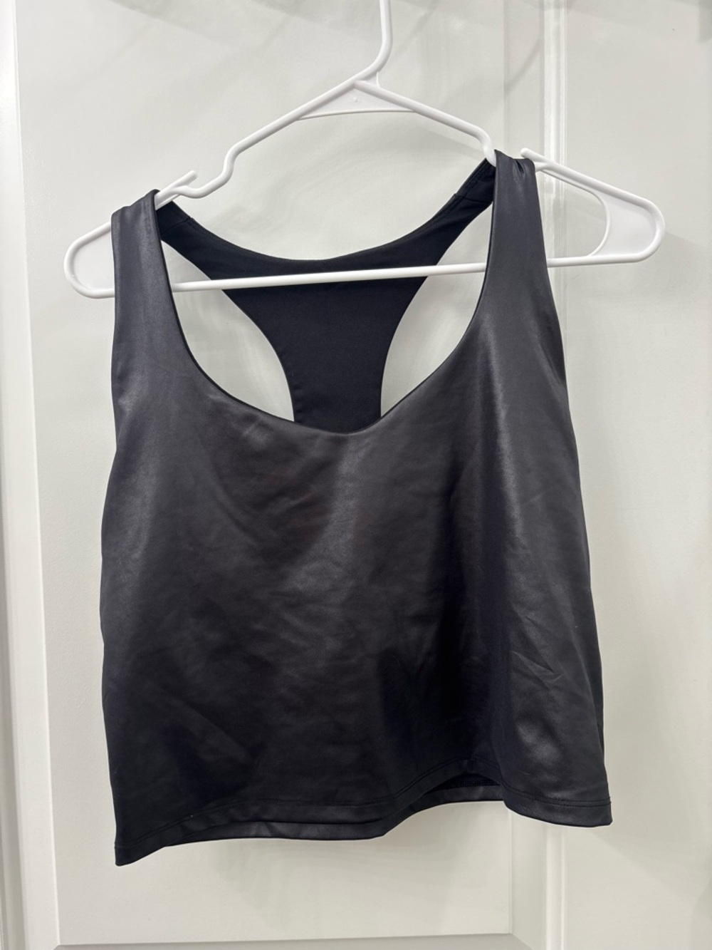 Fabletics faux leather like sports bra/ tank